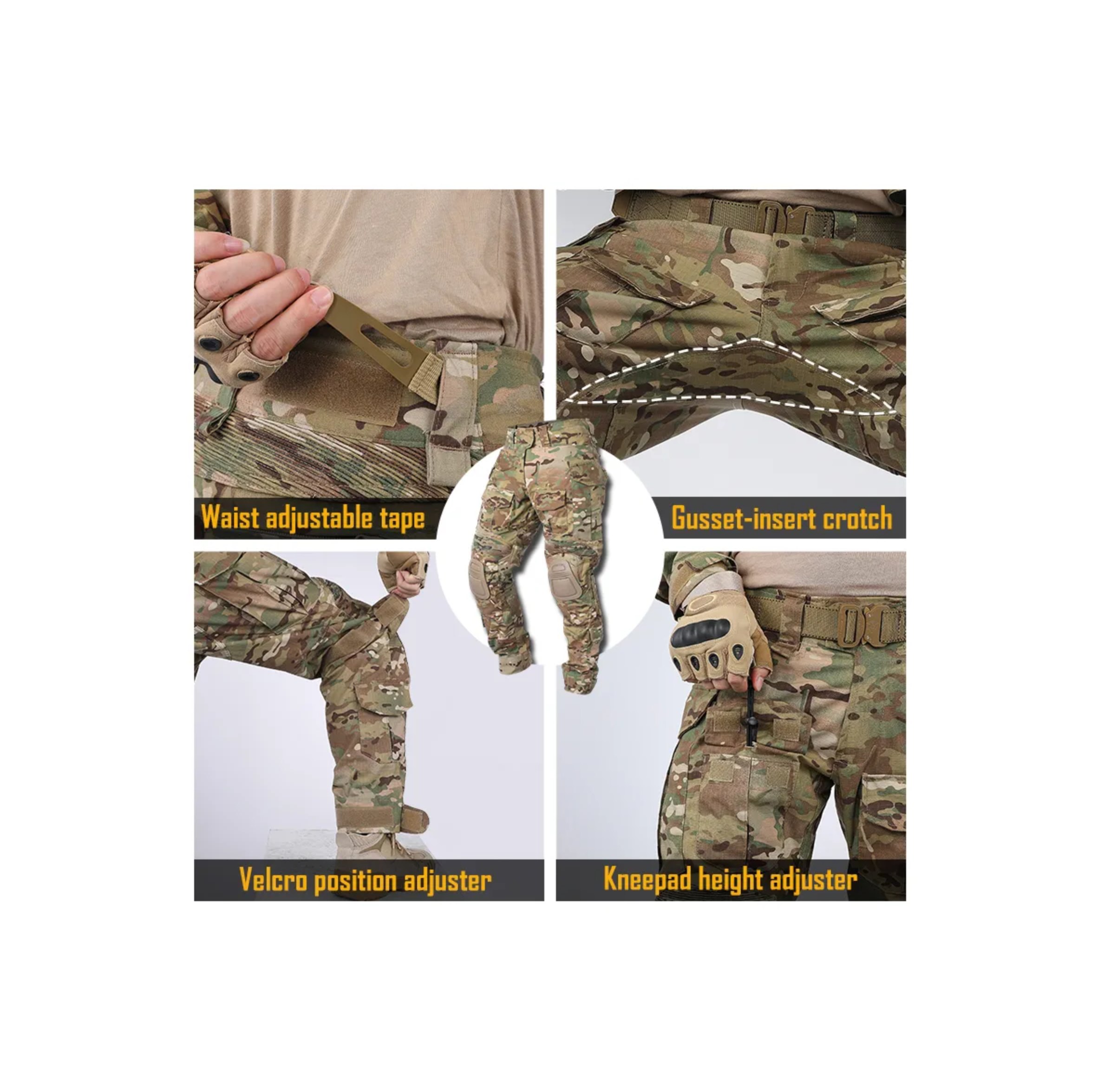 Pantalon De Combat IDOGEAR Camouflage Avec Genouillères - Homme - Neuf